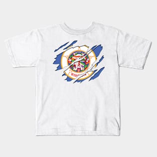 Tear Away Minnesota Flag Kids T-Shirt